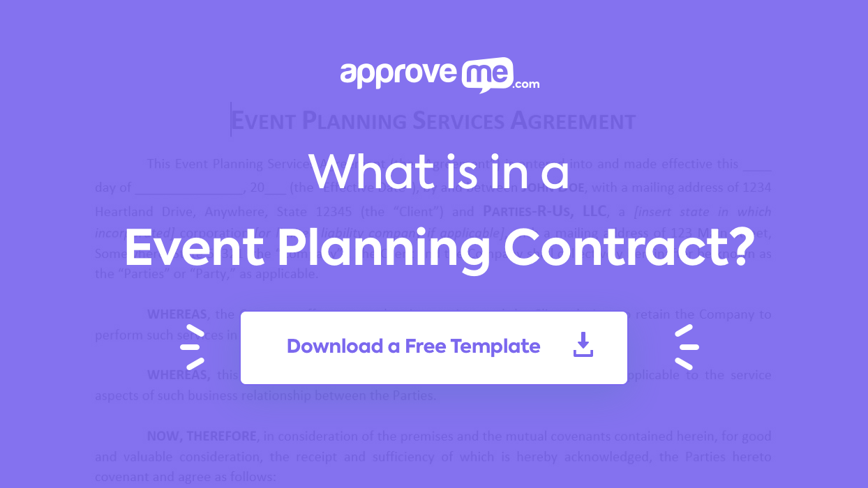 event planning agreement template